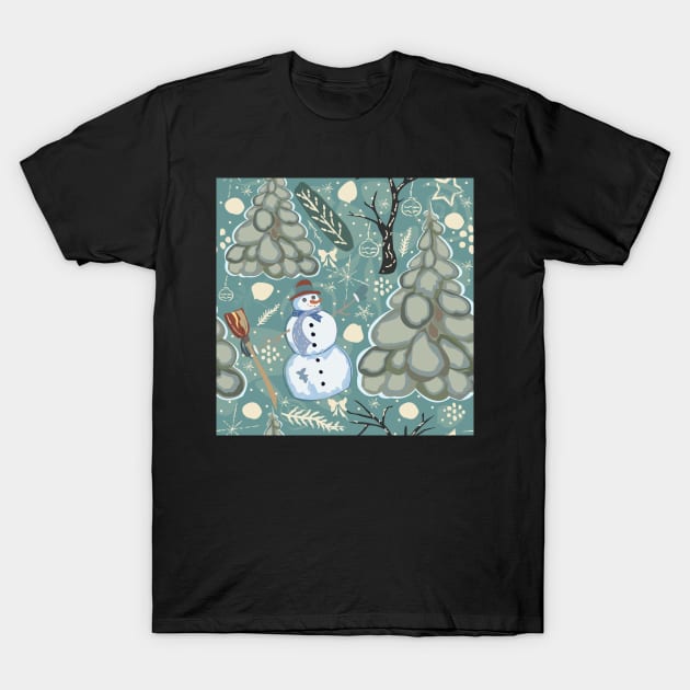 Snowman T-Shirt by Kristina Stellar Scandinavian Land